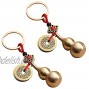 Kingzhuo 2 Pieces Wu Lou Key Chain Beautiful Gourd Keychain Lucky Keychain Set with Feng Shui Coins Solid Key Rings for Good Luck Prosperity Can Put a Lucky Note Inside Cute Keychain Quality Brass
