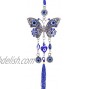 ME9UE Blue Evil Eye Butterfly 13 Inches Pendant Decoration Lucky Butterfly Key Ring Hanging Ornament Amulet for Car Home and Office for Protection and Blessing