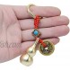 OPG 2 Pieces Gourd Brass Keychains,Feng Shui Luck Coins with Brass Calabash Wu Lou Key Ring for Good Luck  Wealth Success and Longevity  Blessing Paper in it