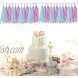 Rainbow Tassel Garland Tissue Colorful Paper Tassels Banner Happy Birthday Banner,Table Decor,Party Decorations Supplies for Wedding,Baby Shower,Spring Decor 21 PCS Pink Blue Purple