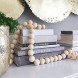 Vosarea Wood Bead Garland with Tassels Farmhouse Beads Rustic Country Beads Wall Hanging Decoration