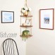 3 Tier Wood Hanging Corner Shelf with Jute Rope 42 Inches