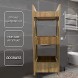 3-Tiers Wooden Storage Laundry Room Bath Room Corner Stand Free Stand 3-Shelf Organizer
