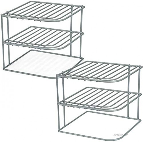 DecorRack 2 Kitchen Corner Shelves Countertop and Cabinet Organizer Heavy Duty Metal Corner Rack 3-Tier Wire Storage Helper Shelf for Counter Top Cupboards and Pantry 9 x 9 x 8 inch 2 Pack