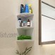 DSDecor Floating Corner Shelf Wall Mounted Storage Rack 3 Tier Quarter Round Punch-Free Shelves Organizer Shelf for Bathroom Kitchen Bedroom and Smooth Wall Corner 7.5 D x 17.3 H White