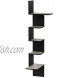 Furinno Rossi Wall Mounted Shelves 5-Tier Rectangle French Oak Grey Black