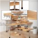 PETUPPY 3 Tier Corner Shelf Bamboo & Metal Storage Spice Rack-Desk Bookshelf Display Shelves Space Saving Organizer -Adjustable Rack for Kitchen,Bedroom Office-Creative Home Décor with Hooks