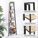 SpringSun 5-Tier Corner Ladder Wood Shelf Display Rack Multipurpose Bookshelf and Plant Stand for Living Room and Office