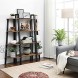 VASAGLE Industrial Corner Shelf 4-Tier Bookcase Storage Rack Plant Stand for Home Office Wood Look Accent Furniture with Metal Frame Rustic Brown ULLS34X