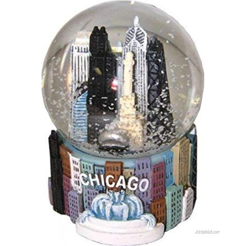 Chicago Illinois Colorful Snow Globe Snow Dome 65 mm