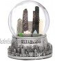 City-Souvenirs 3.5 Inch Chicago Snow Globe Silver Base and Color Inside Glass Globe Chicago Snow Globes with Skyline and Landmarks