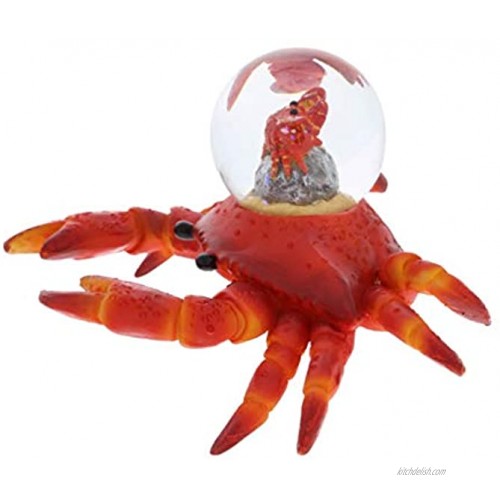 CoTa Global Animal Glitter Snow Globe Glass Collectibles Cool Land & Ocean Decor Wildlife Figurines Snow Globes Centerpiece Nautical Water Globes For Home Decor & Shelf Decorations 45mm Crab