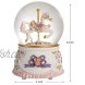 Dreamwizor Carousel Horse Pony Snow Globe Mechanical and Rotating Snowglobe Plays Castle in The Sky Music 4 W 6 H