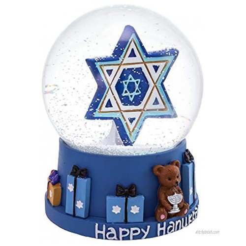 Kurt S. Adler 100MM Musical Hanukkah Star of David Waterglobe Water Globe Multi