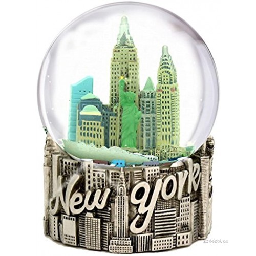 New York City Snow Globe 4.5 Inch Silver NYC Souvenirs