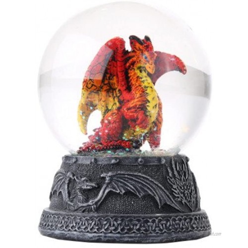 Pacific Giftware Dragon Ball Water Globe with Glitters 80mm Resin Figurine Home Decor Gift Collectible Hyperion Red