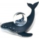 Puzzled Resin Stone Humpback Whale Snow Globe 45mm 3.9 Inch Tall Figurine Intricate & Meticulous Detailing Art Handcrafted Tabletop Sculpture Centerpiece Ocean Sea Life Themed Home Décor