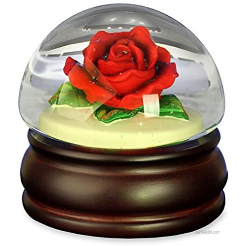 The San Francisco Music Box Company Red Rose Mushroom Water Globe