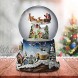 The San Francisco Music Box Company Santa Flying Over Village Snow Globe
