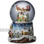 The San Francisco Music Box Company Santa Flying Over Village Snow Globe