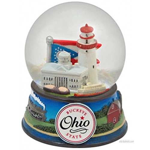 Topline Ohio Buckeye State Snow Globe 65mm with Snow Snow Dome