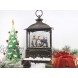 Victory Creative Flying Santa Lighted Water Globe Lantern 10.5 H Musical Snow Globe with Swirling Glitter Battery Operated & Timer