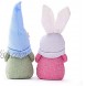 2 Pack Easter Gnomes Decor Plush Easter Bunny Doll Handmade Swedish Tomte Elf Stuffed Doll Rabbit Gifts Cute Easter Faceless Dwarf Bunny Doll Household Ornaments Bunny with Easter Eggs
