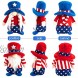 2 Pack Independent Day Gnome Plush Dolls- Patriotic Uncle Sam Gnome Couple with Stars & Stripes Clothes Decorative Swedish Tomte Ornaments Party Favors for 4th of July Home Decor Veterans Day Presents