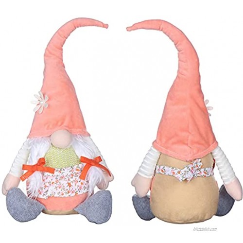 2 Pieces Gnome Dolls Faceless Gnome Plush Dolls Sitting Gnome Dolls for Home Decoration Toy Gifts Orange Green
