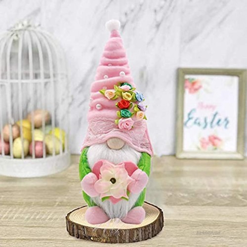 2021 Spring Flowers Gnome Handmade Mother's Day Plush Gnomes Faceless Doll Dwarf Gnome Home Decoration Gnomes Gifts for Girlfriend Wife Mother Daughter Lover