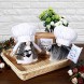 2Pcs White Chef Gnome Mr and Mrs Love Kitchen Gnomes Handmade Cook Scandinavian Tomte Gift for Mother’s Father’s Day Valentines Day Farmhouse Housewarming Cooking Table Shelf Home Decorations