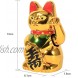Agatige Lucky Cat Waving Arm Gold Maneki Neko Fortune Cat Chinese Ornaments for Wealth Money and Good Luck 5.12 x 3.19 x 3.07 in