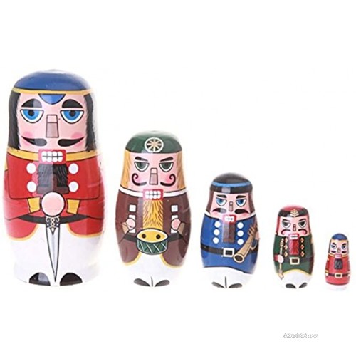Amor Christmas Russian Wooden Matryoshka Nutcracker Wooden Nesting Dolls Toy Set Handmade Craft
