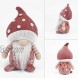 Attiigny Summer Gnomes Plush Home Decoration-Handmade 2PCS Lovely Gnomes with Mushroom Head For Daily Decor,Easter,Christmas Ornaments,Brown and Pink Fabric Craft Dolls,Swedish Gnomes Gift Table Decor