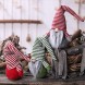 LuShmily Christmas Gnome Gifts Holiday Decoration Kids Birthday Present Handmade Xmas Tomte Plush Doll Home Ornaments Tabletop Santa Figurines Red