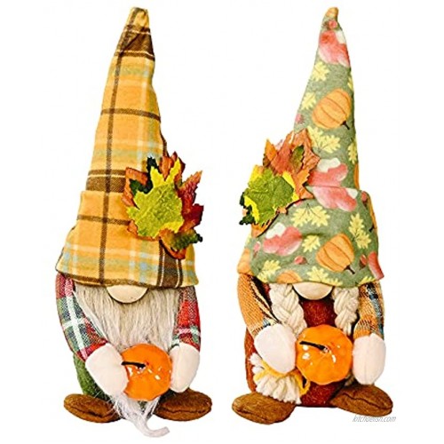 MBR FORCE Thanksgiving Gnomes Plush Decor Autumn Gnome Ornaments Fall Harvest Decorations E-2PCS