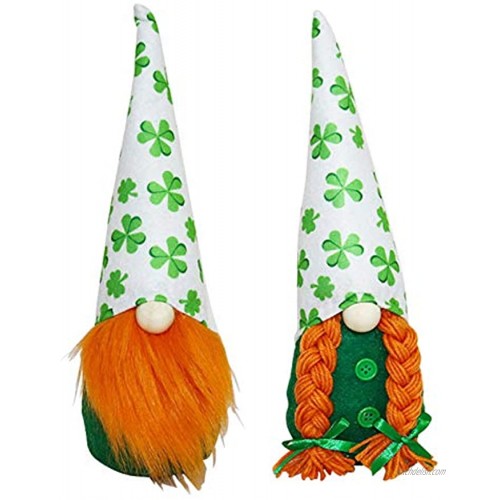 Medoore 2 Pack St. Patrick's Day Gnome Decorations Irish Leprechaun Swedish Gnome Ornaments Green Irish Leprechaun Tomte Gnomes Doll Elf for Home Decoration