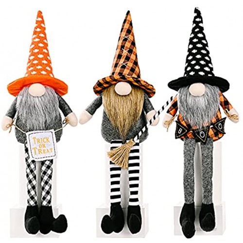 Mencly 3 Pack Halloween Gnomes  Gnomes Plush Handmade Home Farmhouse Halloween Home Decor Halloween Decorations Scandinavian Nisse Gifts Desk Table Home Ornaments