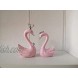 Seninda Cute Pink Swans for Decoration Shelf Display Home Ornaments Resin Swan Couple Statues for Home Decor Cake Topper Desktop Accessories
