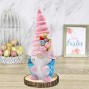 Spring Flowers Dwarf Gnome No Face Decorations,Standing Figurine Gift Handmade Elf Scandinavian Gnome Gift for Kids Women Men,Home Ornaments for Mothers Day Gnome Gift and Party Supplie