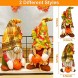TURNMEON 2 Pack Fall Plush Gnomes Thanksgiving Decorations Mr and Mrs Gnomes Hold Pumpkins Scandinavian Tomte Elf Doll for Autumn Harvest Fall Decorations Home Indoor Table Figurine Ornaments Gifts