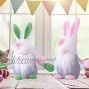 TURNMEON 2 Pcs Easter Gnomes Plush Decorations Mr and Mrs Gnome Bunny Rabbit Ears Pastel Floral Faceless Doll Scandinavian Tomte Gnome for Easter Spring Decor Ornaments Home Household Table Figurines