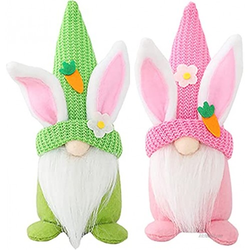 Vaupan 2 Pcs Bunny Gnome Handmade Gnome Faceless Plush Doll Christmas Elf Decoration Ornaments Thanks Giving Day Gifts Swedish Gnomes tomte Collection