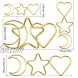 12 PCS Gold Dream Catcher Rings Metal Hoops Macrame Ring Star Heart Moon Shape for Wedding Wreath Decor Dream Catcher Macrame Wall Hanging Craft DIY and Home Christmas Decor 2 4 6 8 inch