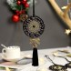 Emisscol Handmade Dream Catcher Amethyst of Luck Leather Bow Dreamcatcher for Car Rear View Mirror Pendant Wall Bedroom Home Window Bag Hanging Decoration Ornament Gift