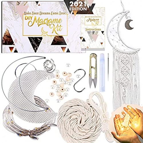 Innofans Moon Dream Catchers Room Decor Moon Decor Hippie Room Decor Nursery Home Bedroom Art Witchy Ornament Celestial Decors Aesthetic LED Lights Hook Beads Gifts Crafts For adults Women Teen girl