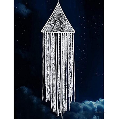 KHOYIME Large Dream Catchers White Dreamcatcher with Evil Eye Bohemian Wall Hanging for Bedroom Home Decoration Room Ornament Crafts Gift