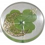 KIN-HEBI Real Four Leaf Clover Good Luck Pocket Token Preserved 1.25” Including Metallic Moon and Star Reliefs