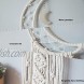 MoonFly Dream Catcher with Handmade Moon Star Design Woven Cotton Dream Catchers Boho Macrame Wall Hanging Home Decoration Ornament Craft Gift White Moon
