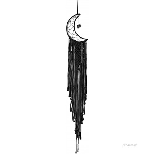 okdeals Dream Catcher Black Boho Decor with Obsidian Moon Dream Catchers for Bedroom Bohemian Home Decor Hanging Woven Pendant Wedding Ornament Craft Gift